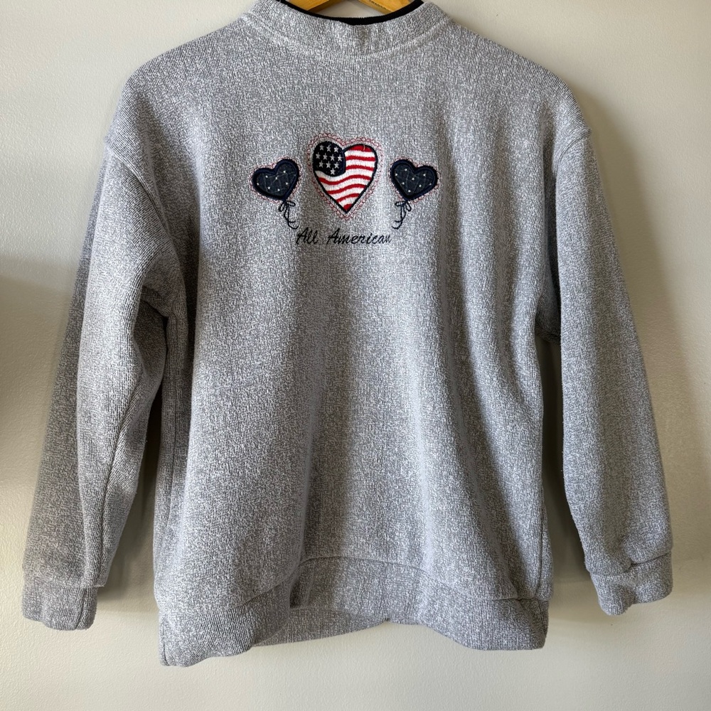 Rainbow Vintage Gray Crewneck Sweater Classic Comfort “All American” size Md EUC